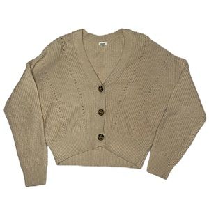 Tan button-up cardigan